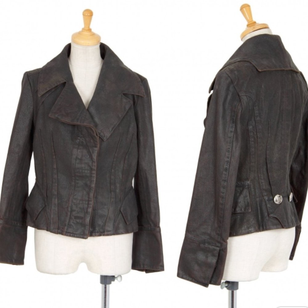 John Galliano Waxed Denim Blazer-y Jacket